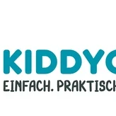 Das Kiddyclip-Logo mit einem roten, stilisierten K und dem blauen Schriftzug "KIDDYCLIP. EINFACH. PRAKTISCH. PASST."