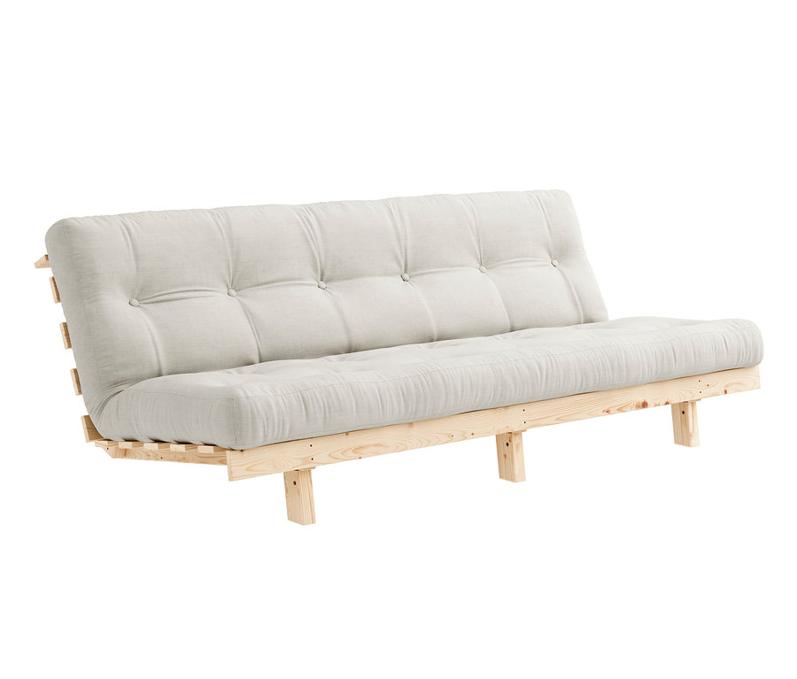 Beiges Karup Design-Schlafsofa »LEAN« mit Holzrahmen.