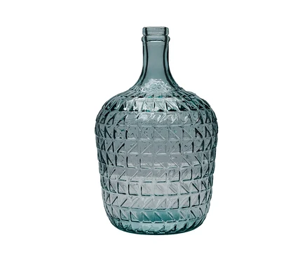 Eine blaue Vase »Valentina« vor einem weißen Hintergrund.