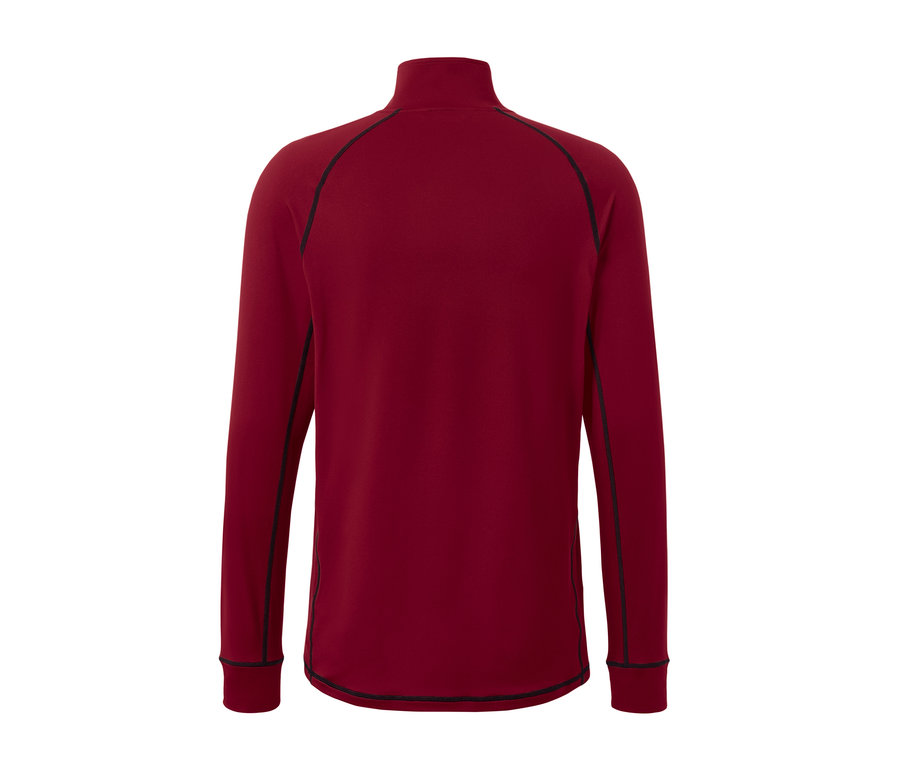 Rotes Thermofunktionsshirt mit langen Ärmeln von hinten.
