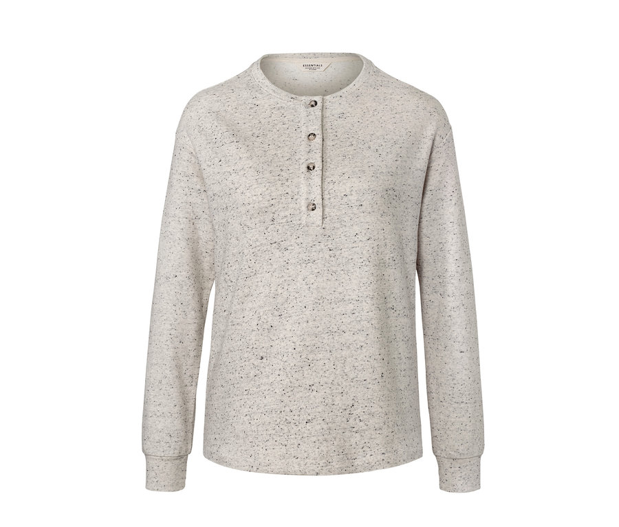 Sweatshirt mit Knopfleiste.