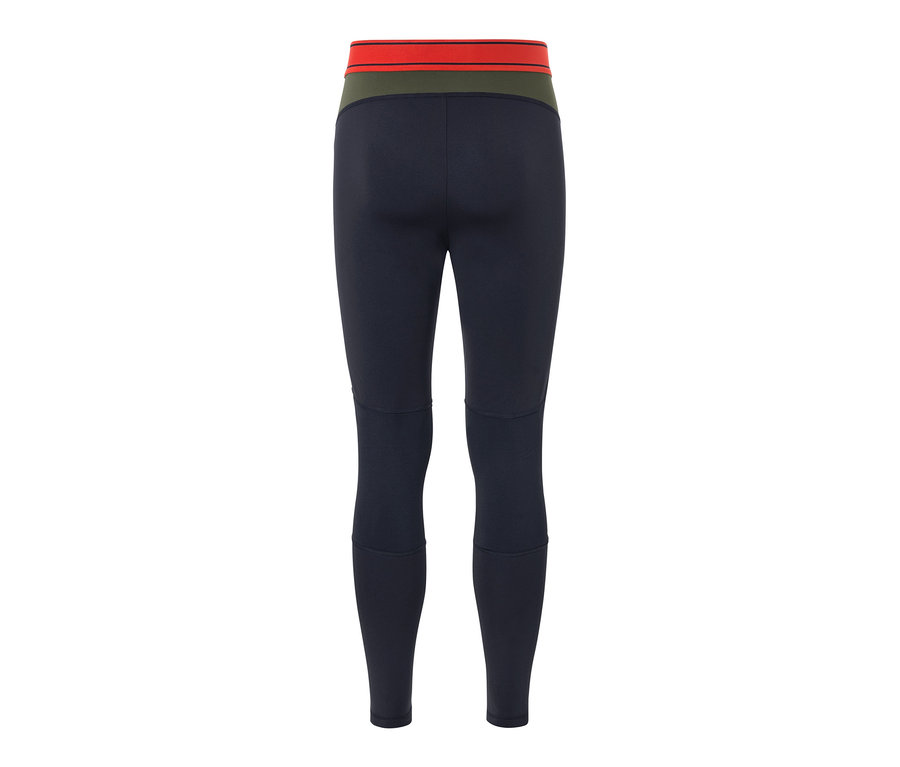 Detailaufnahme einer Thermo-Funktionsunterhose mit rotem und grünem Bund.