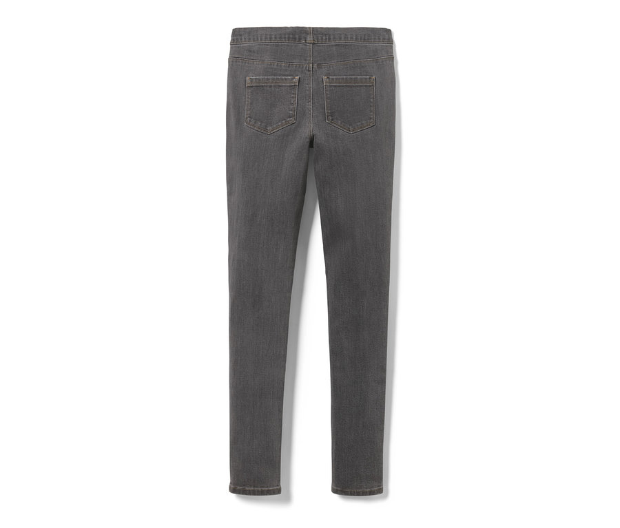 Graue Kinder-Treggings – Fit »Jule« von hinten gezeigt.