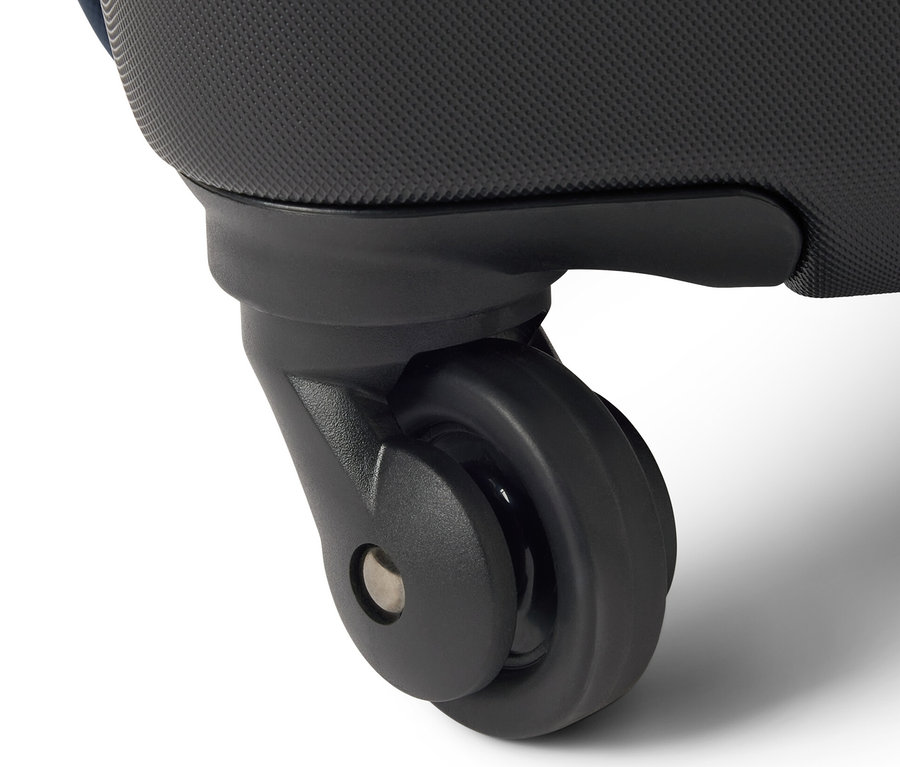 Detailaufnahme einer schwarzen Hybridkoffer-Ersatzrolle.