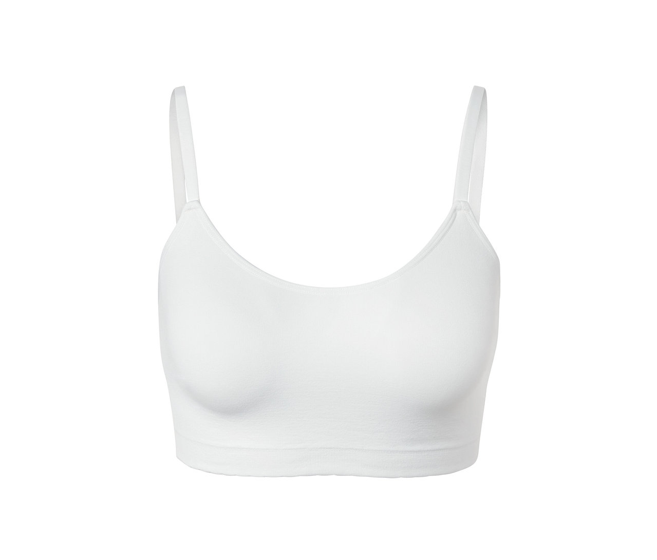 Weißes Seamless-Bustier mit Spitze.