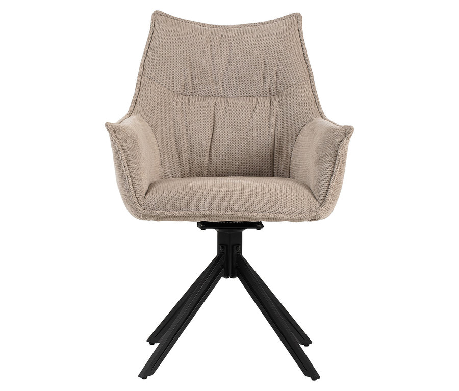 Drehbarer DeVries Diningsessel »Ginosa« in Beige, frontal aufgenommen.
