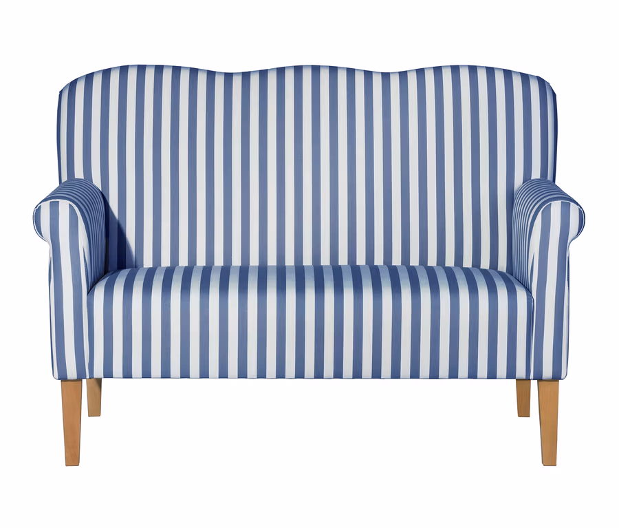 Gestreiftes Küchensofa »Juuma« mit Holzbeinen.