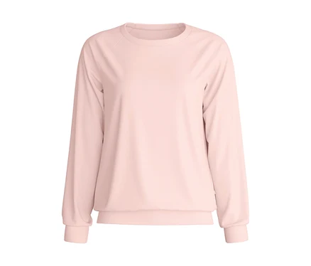 Hellrosa Calida »Favorites Arts« Langarm-Shirt, von vorne gezeigt.