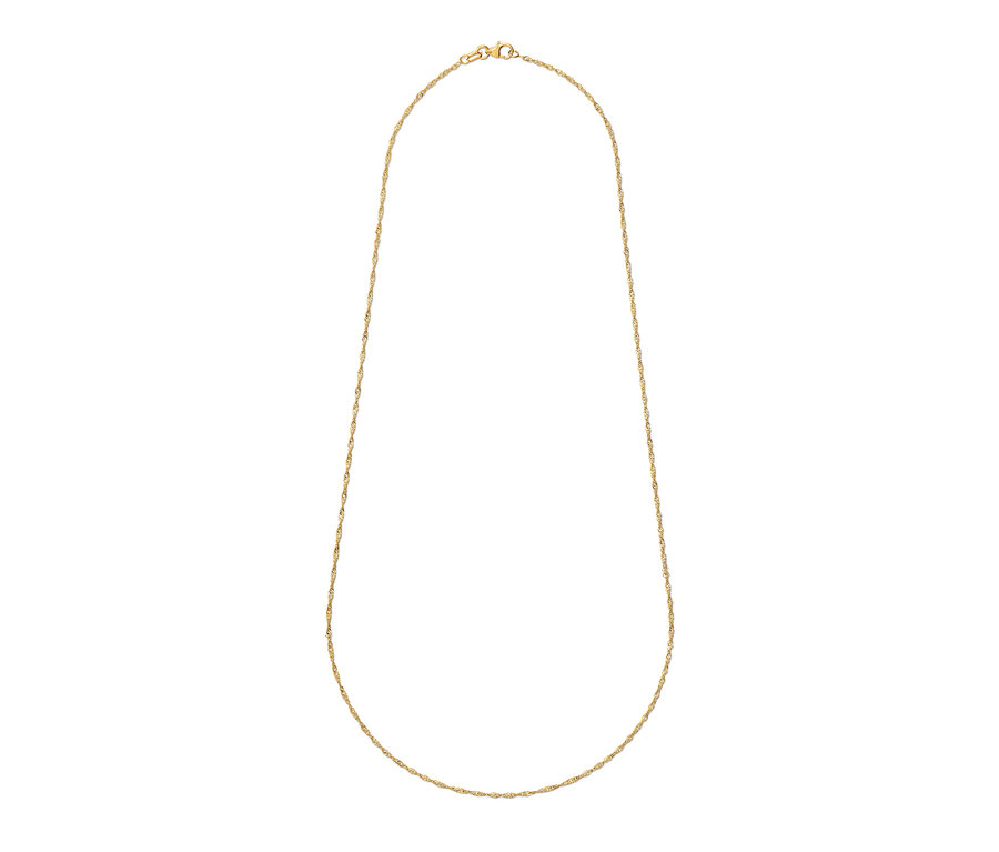 585 oder 375 Gold Kette Singapur auf weissem Hintergrund.