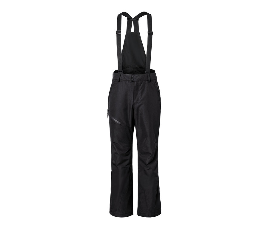 Schwarze Skihose mit Hosenträgern.