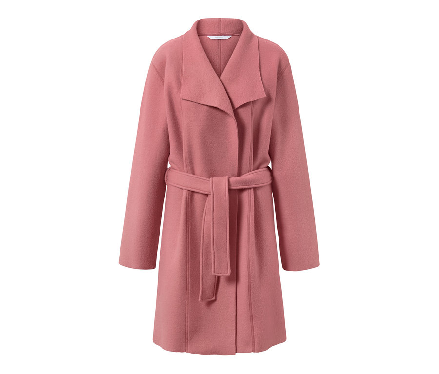 Rosa Fleece-Kuschelmantel mit Gürtel.