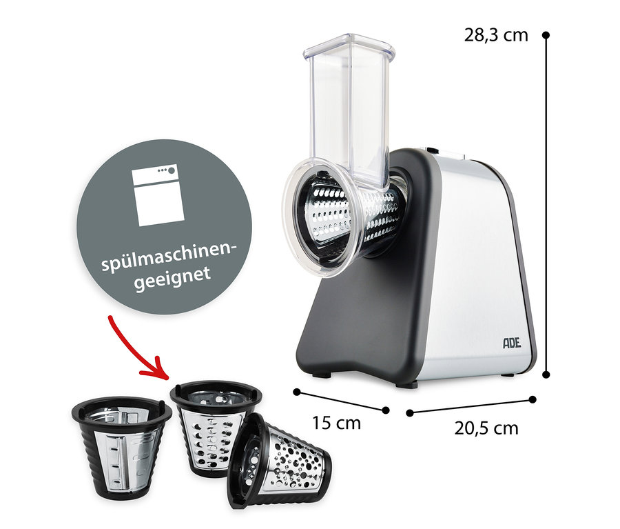 ADE Elektrische Reibe »KA1802« mit drei Aufsätzen.