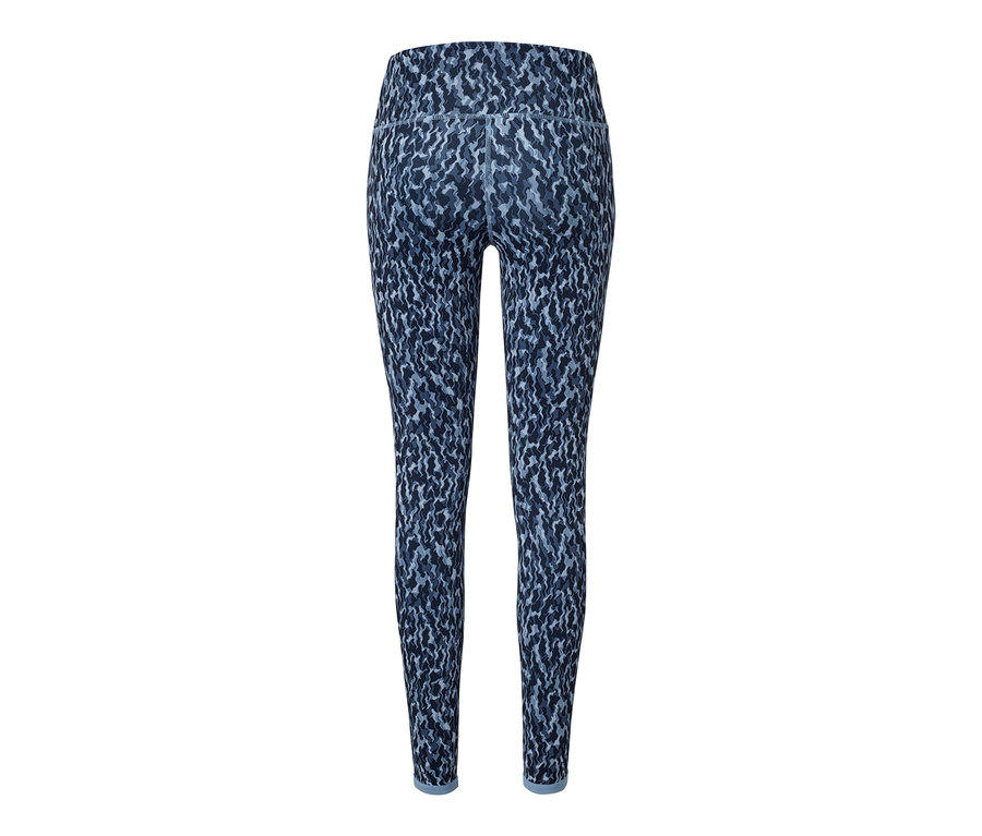 Blaue/hellblaue Wende-Sporttight mit Muster.