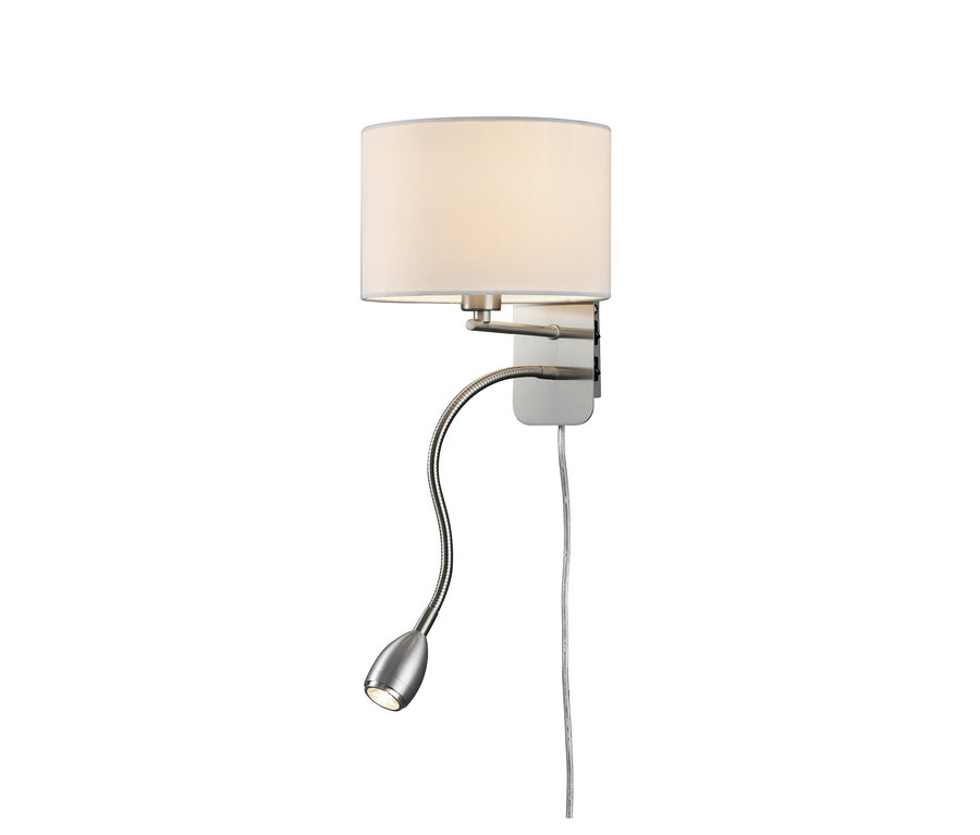 Trio Wandleuchte »HOTEL« mit Lampenschirm und flexiblem Arm.