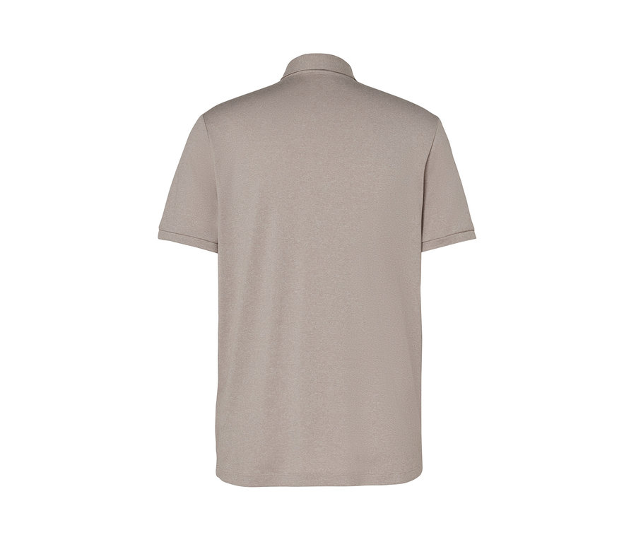 Beiges Funktions-Poloshirt von hinten gezeigt.
