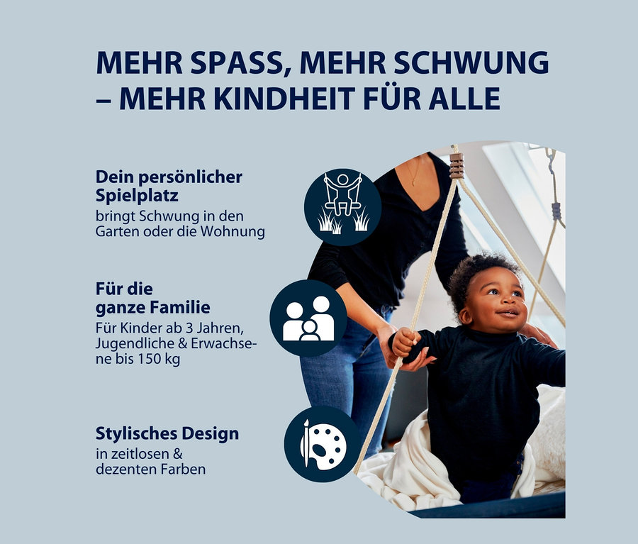 Mutter schiebt Kind auf HUDORA Nestschaukel »Lounge«, midnight, Ø 90 cm.