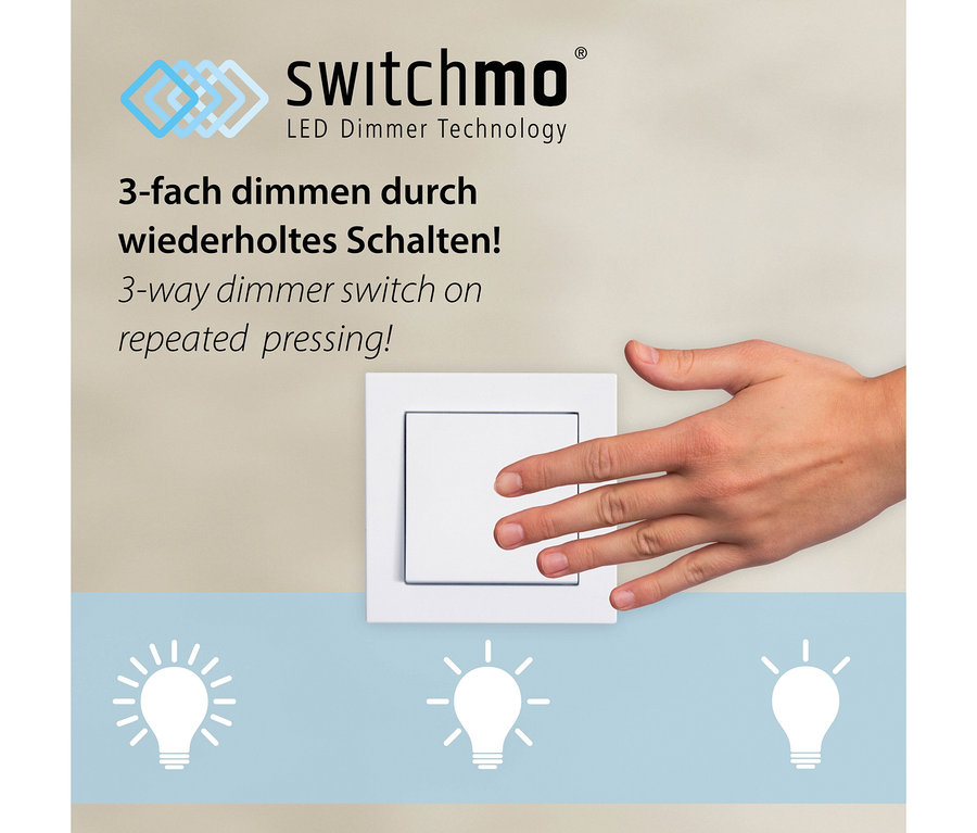 Hand schaltet einen Lichtschalter. Produkt: SCHÖNER WOHNEN-Kollektion Deckenleuchte »Pebbles«, lang.