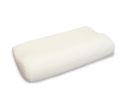 Beiger Tempur Kissenbezug Shape Queen auf weißem Hintergrund.