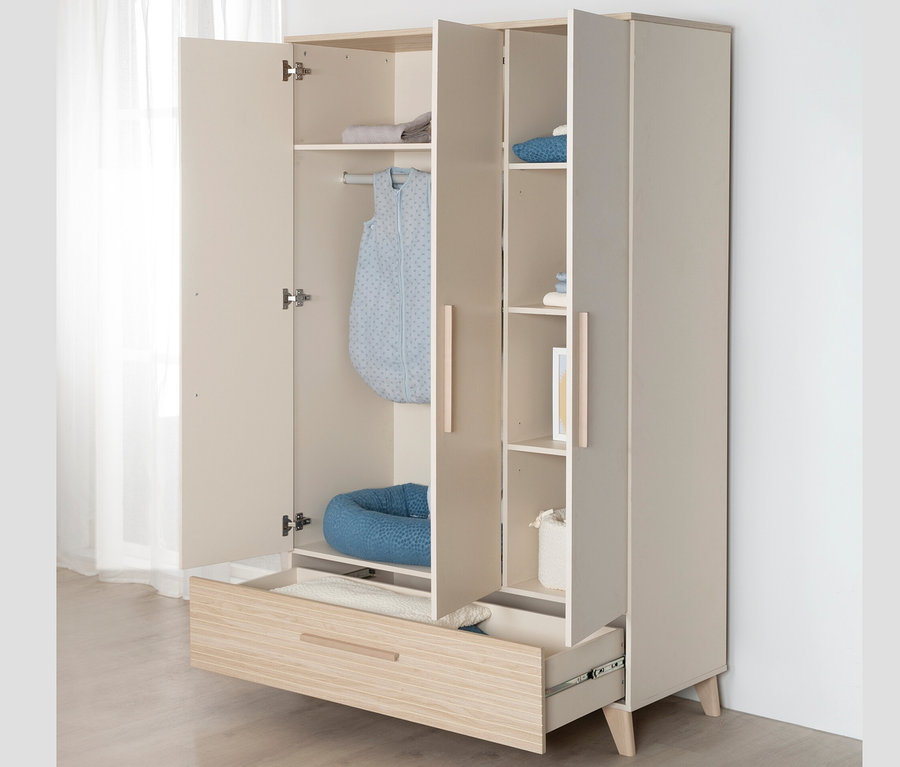 Offener, beiger Kleiderschrank mit roba Set »Sidney«.