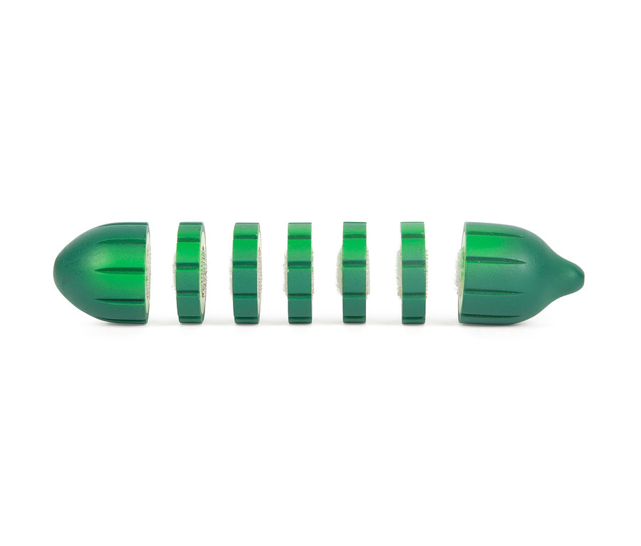 Illustration einer geschnittenen Gurke des small foot Schneide-Sets Salat »fresh«.