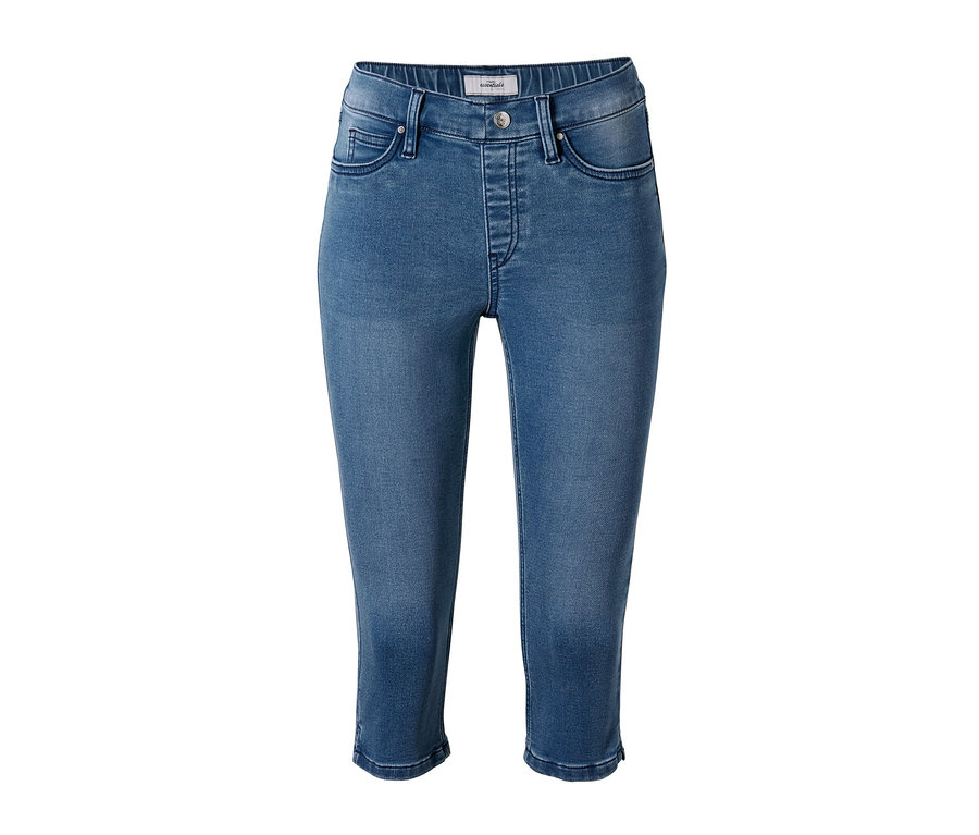 Blaue 3/4-Treggings in Denimoptik.