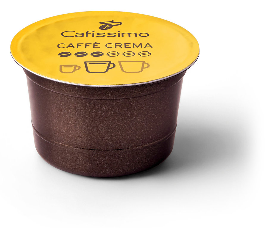 Eine einzelne Cafissimo Caffè Crema mild Kapsel.