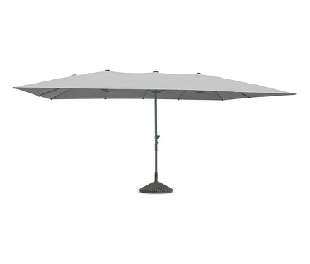 Heller, grauer Leco Doppelsonnenschirm, 270 x 460 cm, (exkl. Schirmständer).