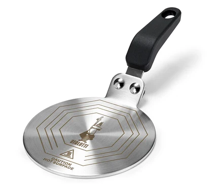 Adapterplatte Induktion »Bialetti«, 13 cm, mit schwarzem Griff.