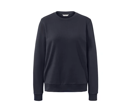 Dunkelblaues Sweatshirt.