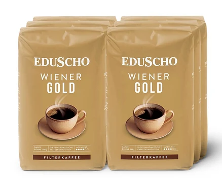 Sechs Packungen EDU Wiener Gold 500gx6 Ventil AT.