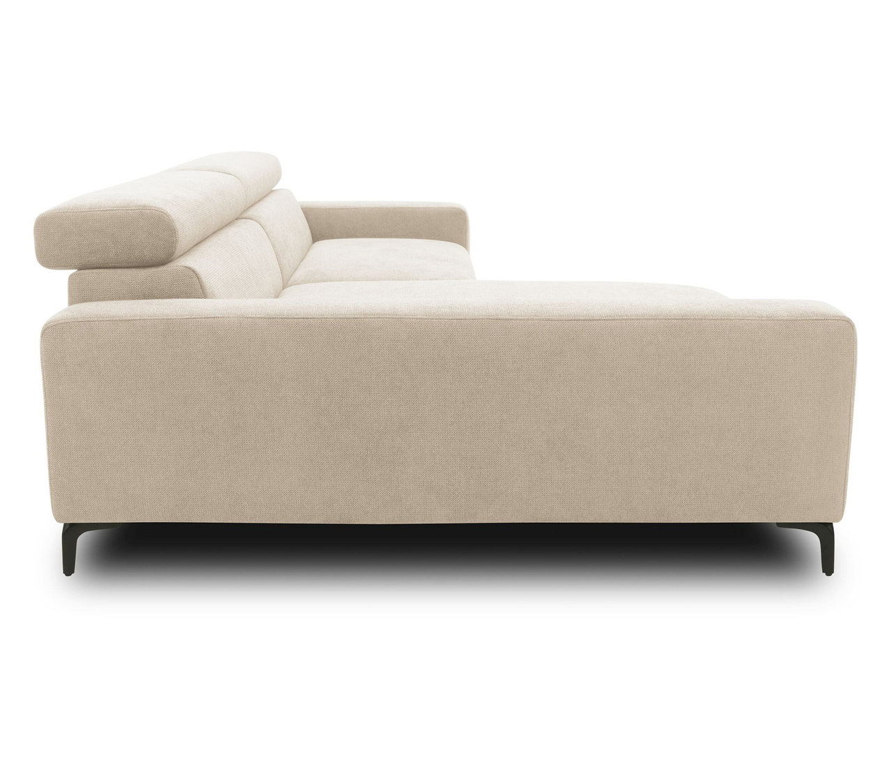 DOMO collection Sofa, creme links in der Seitenansicht.