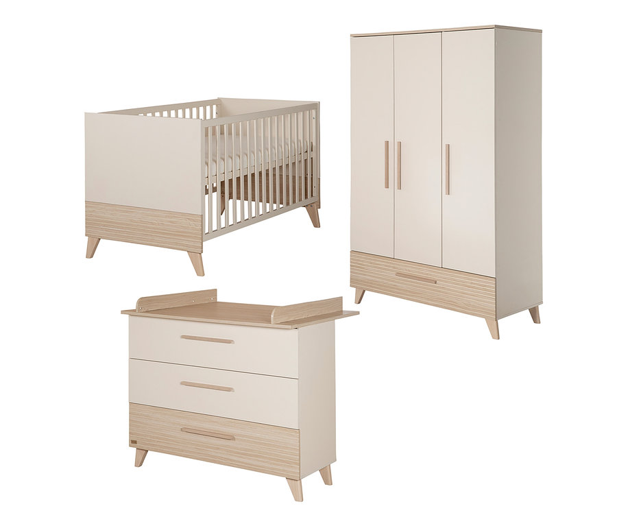 Kinderbett, Kommode und Schrank aus dem roba Set »Sidney« 3-teilig, Kaschmir.