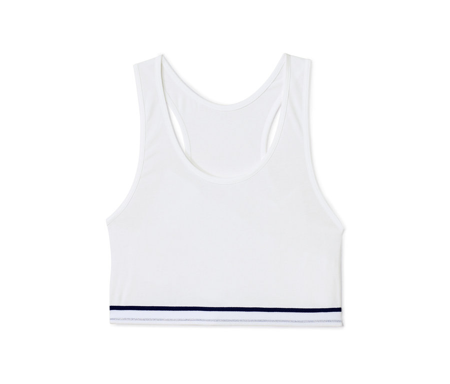 Weißes Mädchen-Bustier aus einem 2er-Set.