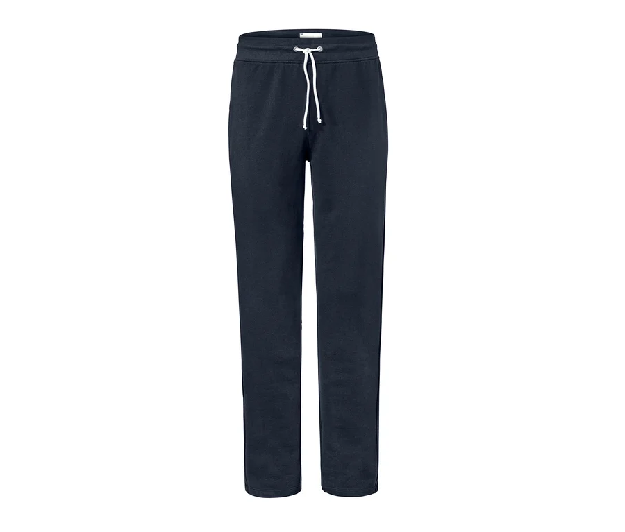 Eine marineblaue Sweathose mit Kordelzug.