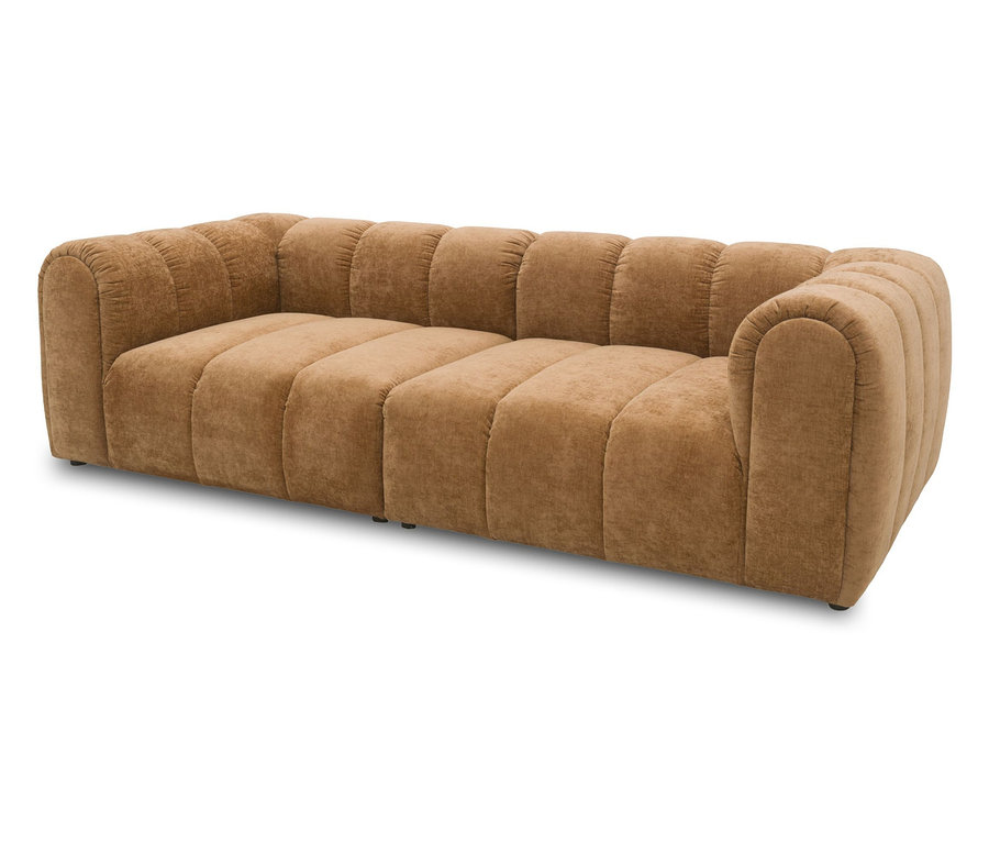 Breites, hellbraunes DOMO Bigsofa Sitzraster.