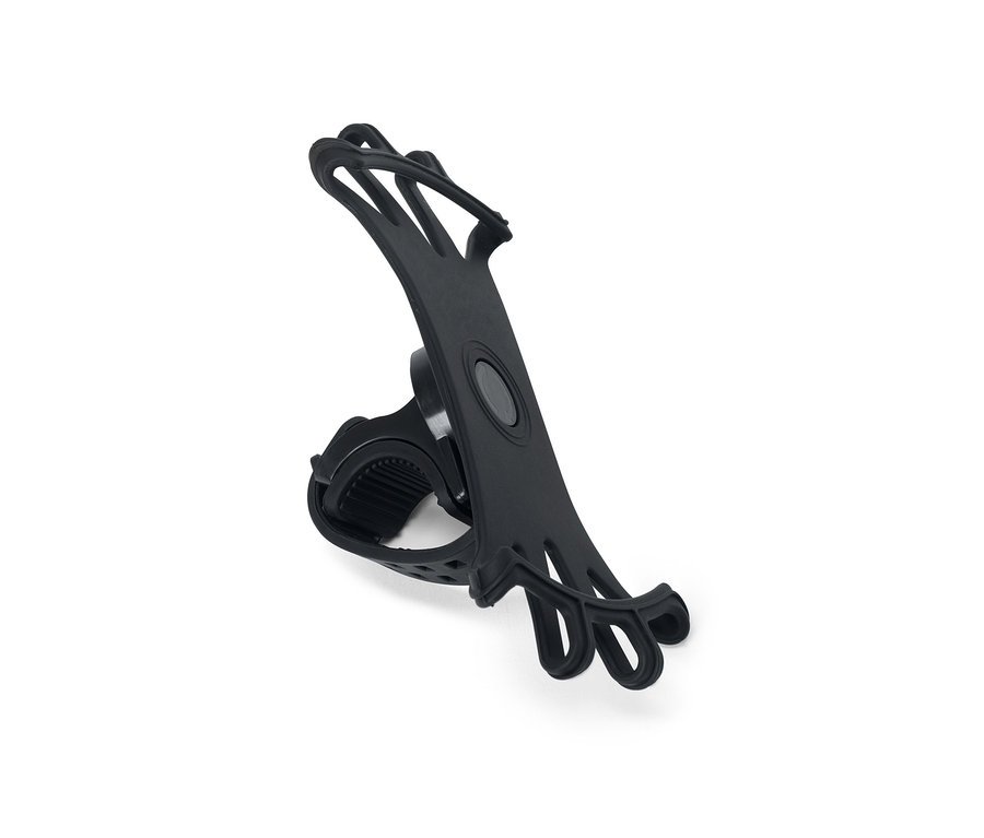 Schwarze Fahrrad-Smartphone-Halterung.
