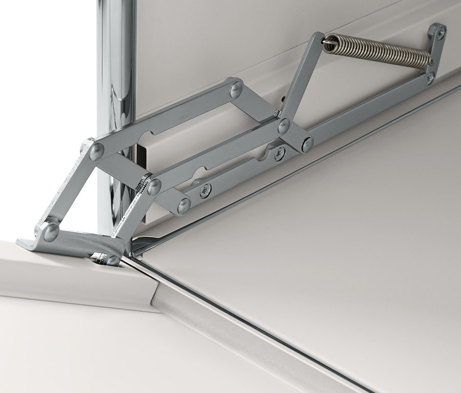 Detailansicht Rollcontainer Metall »CN3« mit Klappe, weiß.