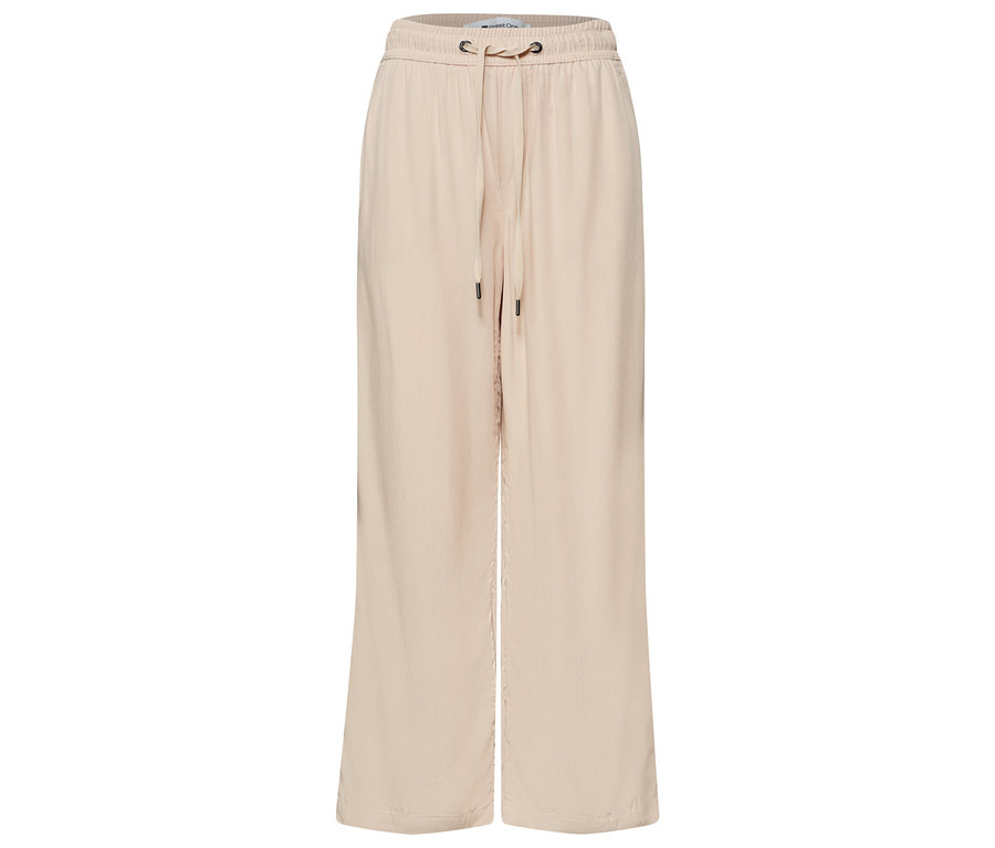 Beige Street One 7/8-Culotte »EMMA« mit elastischem Bund und Kordelzug, flach liegend.
