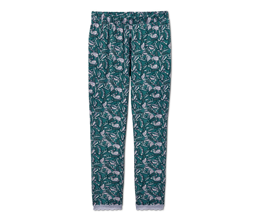 Grüne Pyjamahose mit Alloverprint.