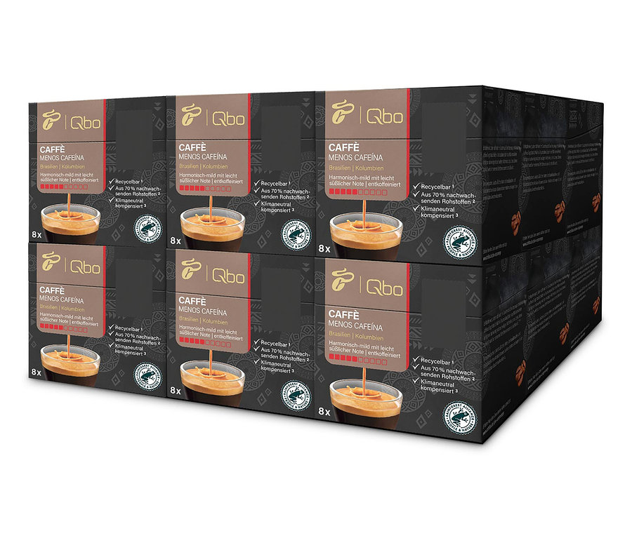 Qbo Caffè MENOS CAFEÍNA | entkoffeiniert - 144 Kapseln