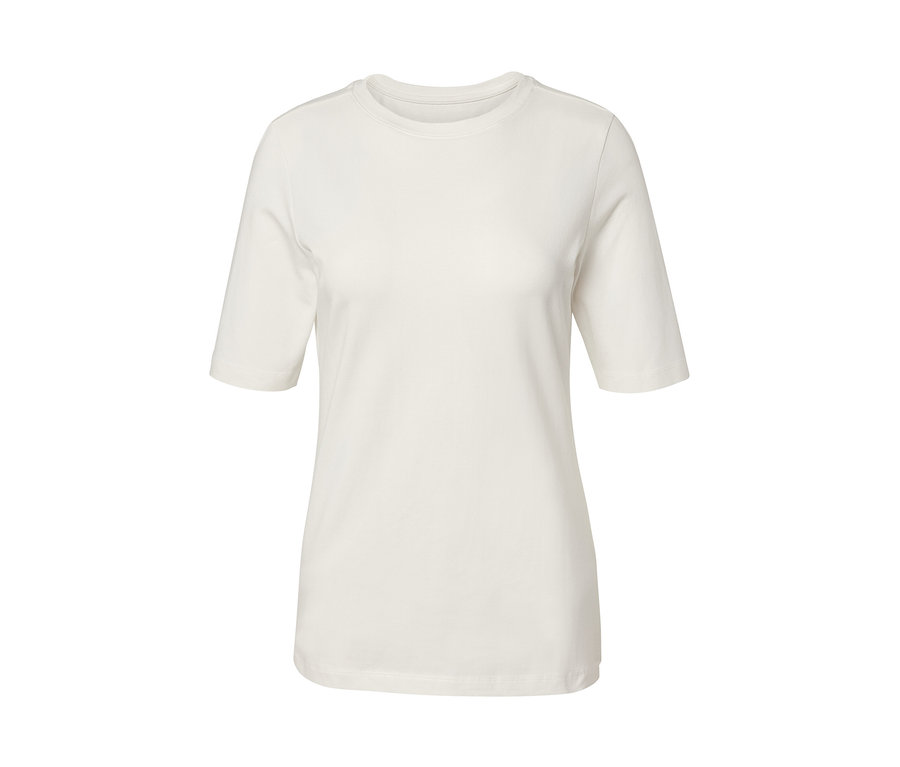 Cremefarbenes Halbarmshirt.