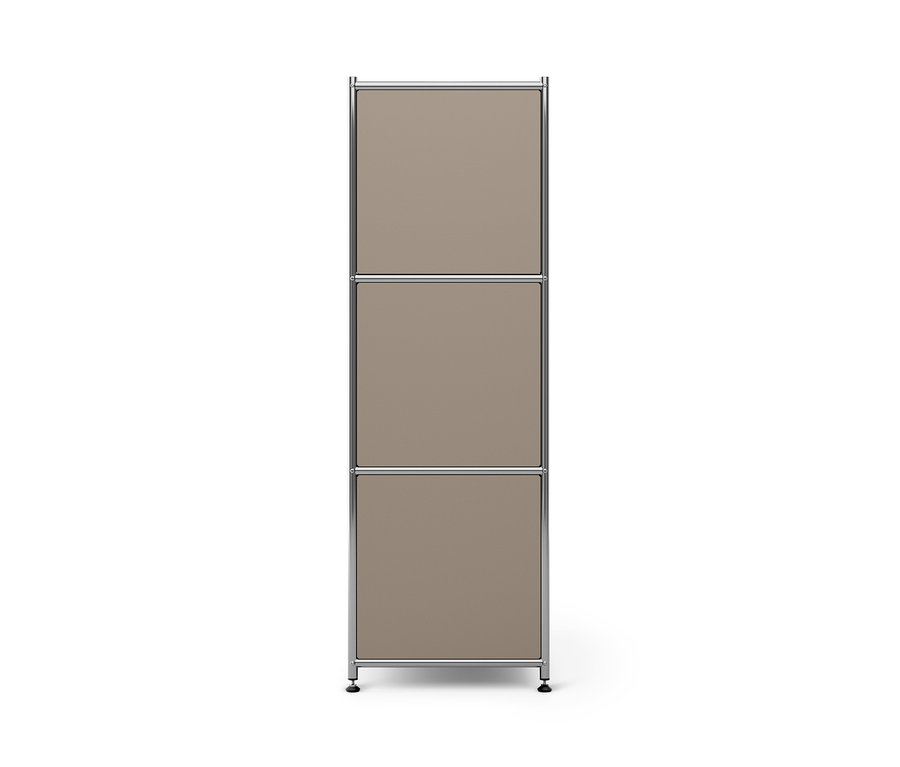 Kommode Metall »CN3« mit 2 Klappenfächern, taupe und Beistelltisch Metall »CN3« mit 2 Klappenfächern.
