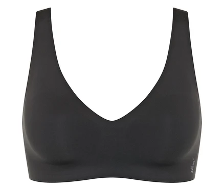 Schwarzer sloggi ZERO Feel 2.0 Soft Bra auf weißem Hintergrund.
