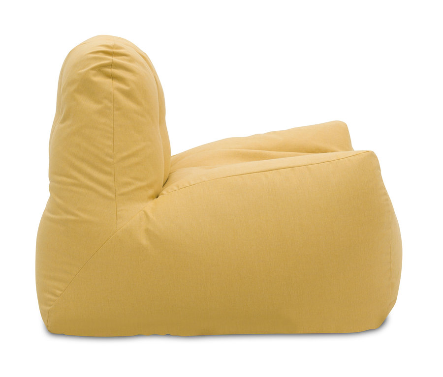 Gelber DOMO collection Loungesessel mit Sunbrella®-Stoff, Sunlight auf weißem Hintergrund.