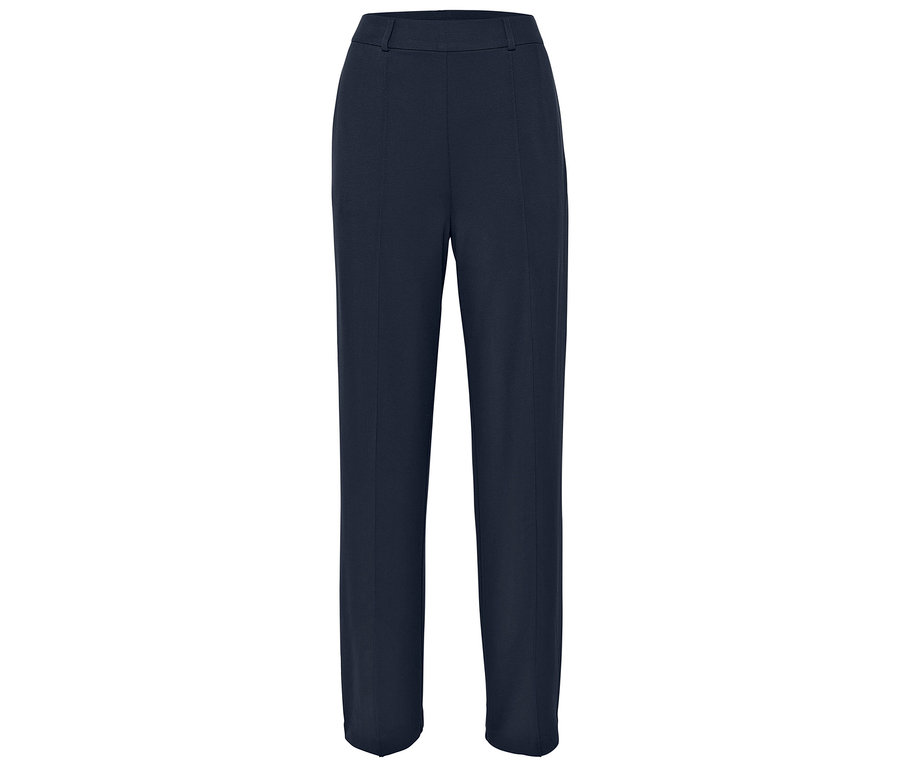 Marineblaue Hose auf weißem Hintergrund.
