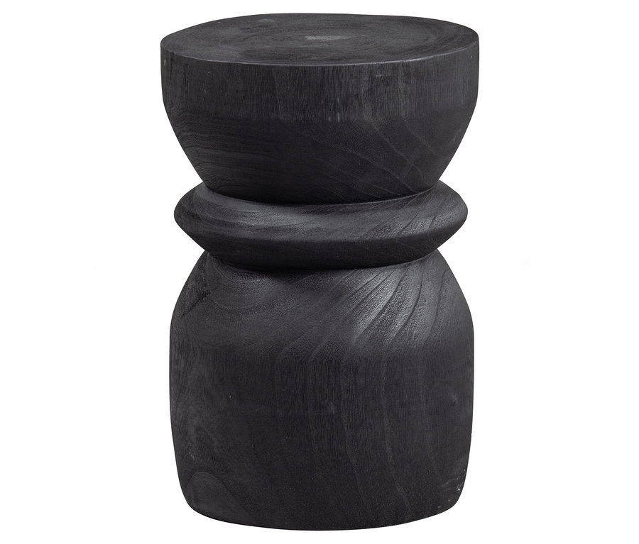 Ein schwarzer Woood Hocker »Bikkel«.