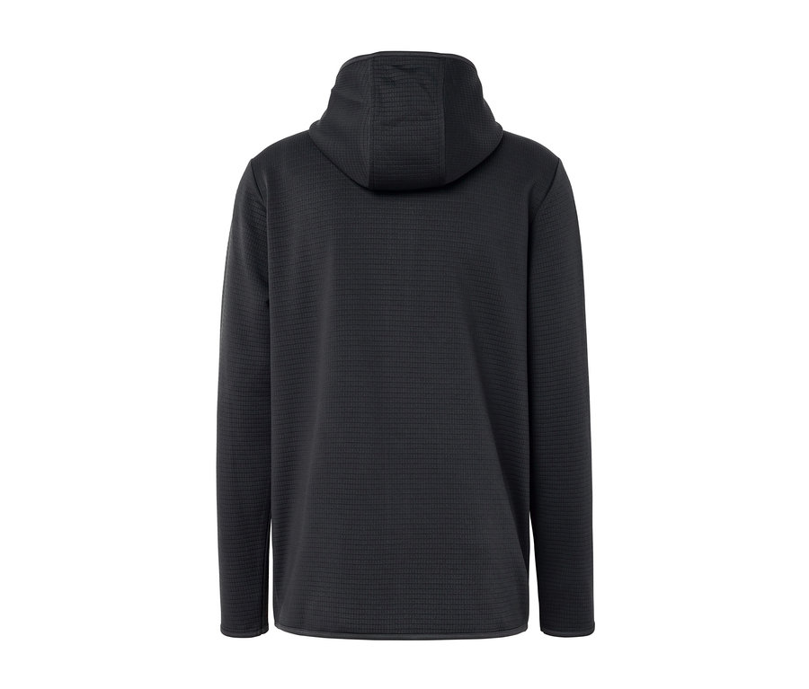 Anthrazitfarbene Funktionsjacke von hinten.