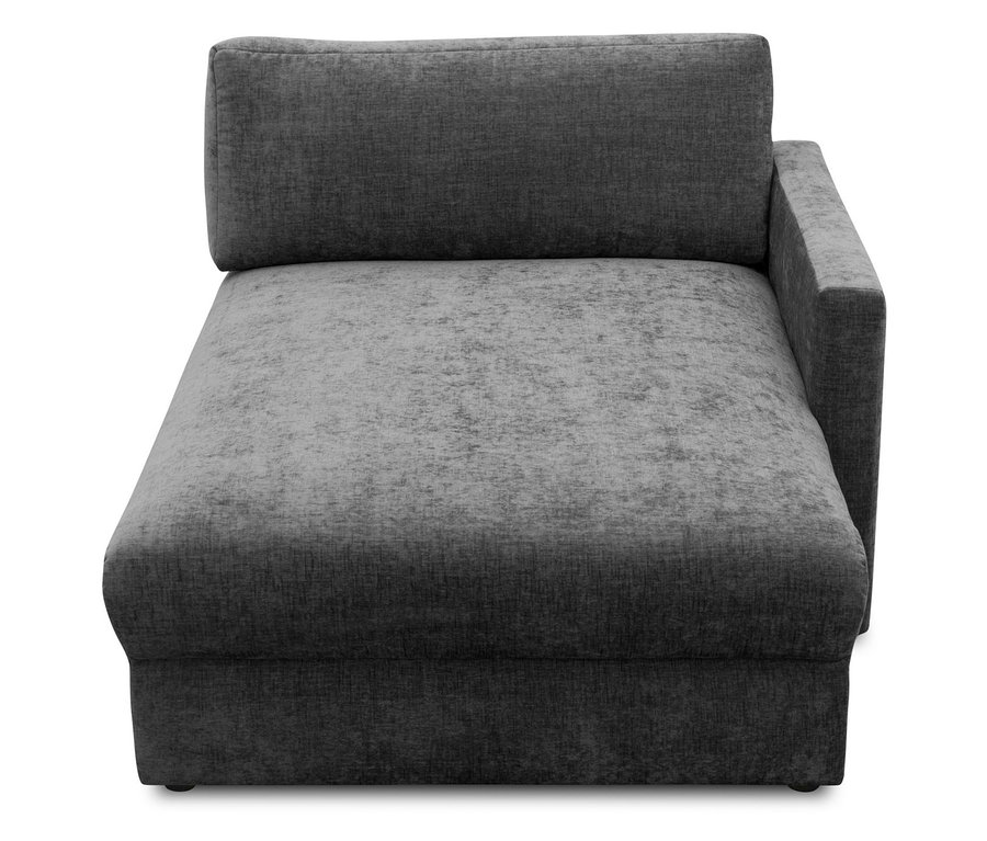 Anthrazitfarbener DOMO Longchair, linksbündig.