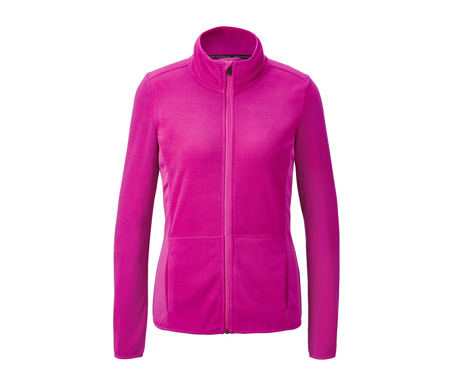 Pinke Microfleecejacke mit Reißverschluss.