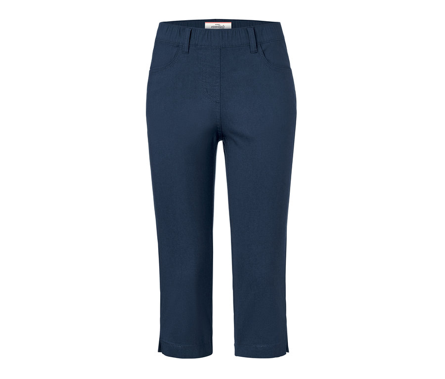 Dunkelblaue Bengalin-Hose in 3/4-Länge.